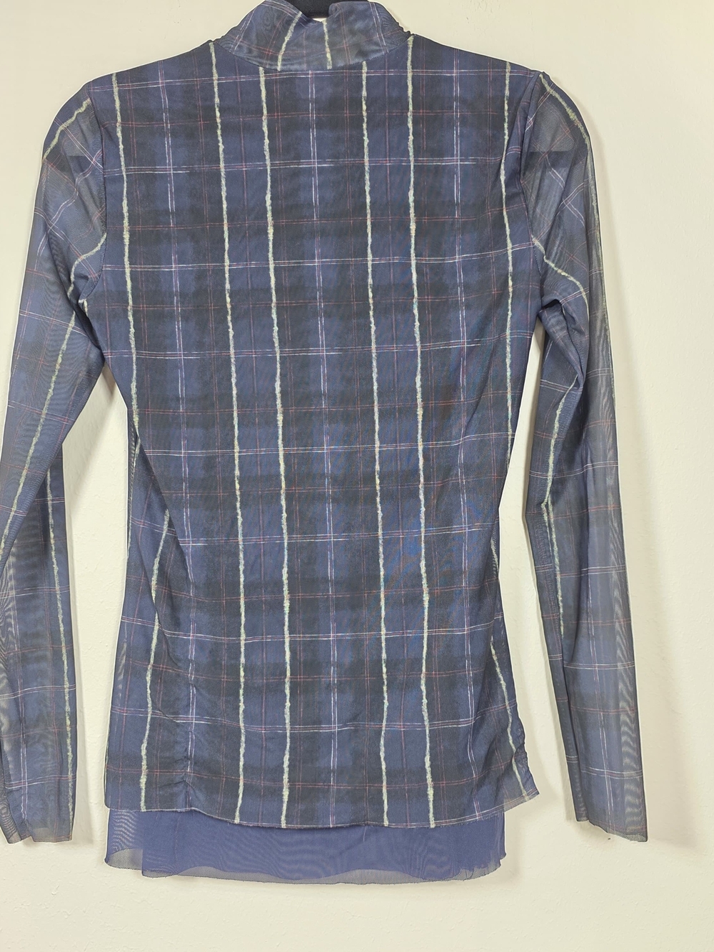 BAUM UND PFERDGARTEN JODI PLAID MESH TOP SIZE S MSRP $119 - Picture 5 of 9